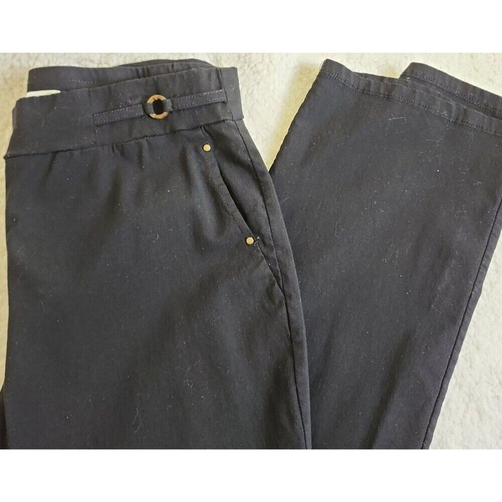 89th & Madison Women's Black Pull On Casual/Dress Pants w/Elastic Waist, Size L